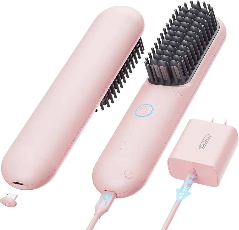 Wireless Hair Brush Cordless Hair Straightening Brush for Women